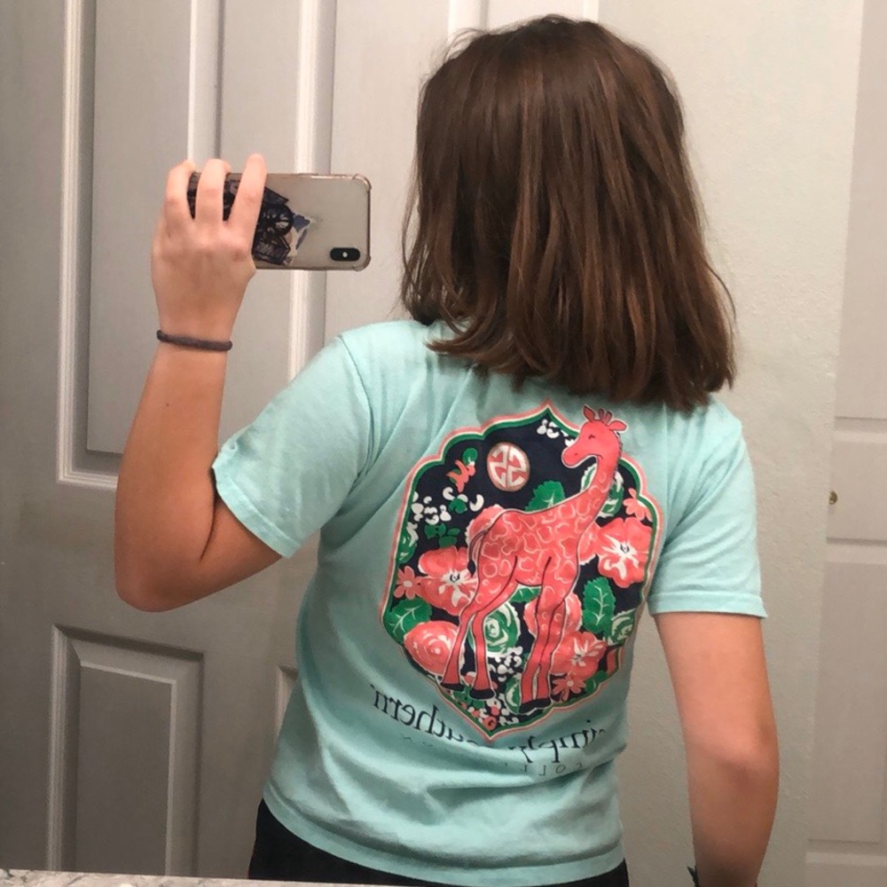 Girls Giraffe Simply Southern Tee shirt